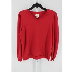 WOMEN'S V-NECK PULLOVER SWEATER KNOX ROSE RED S
